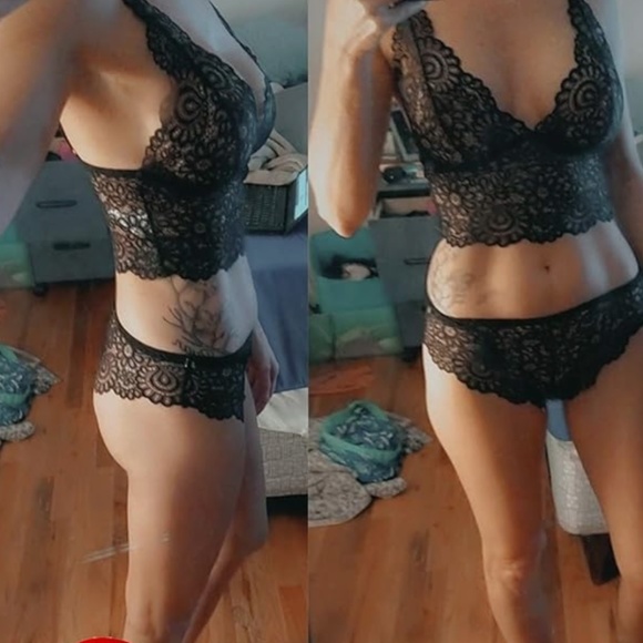 Never Worn Lingerie Set - Bra and Panties Black Lace, Size Medium - Picture 3 of 5